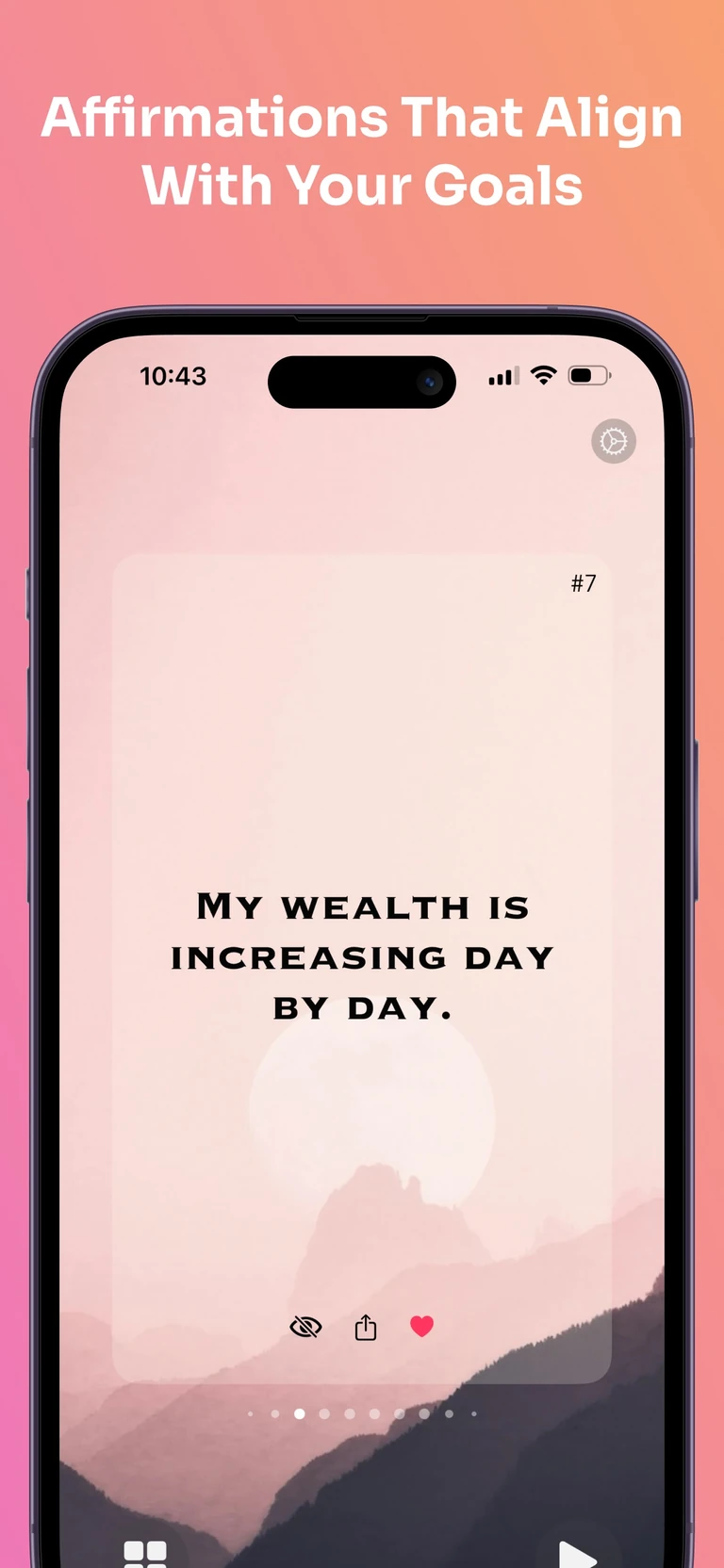 Affirmations daily statement screen