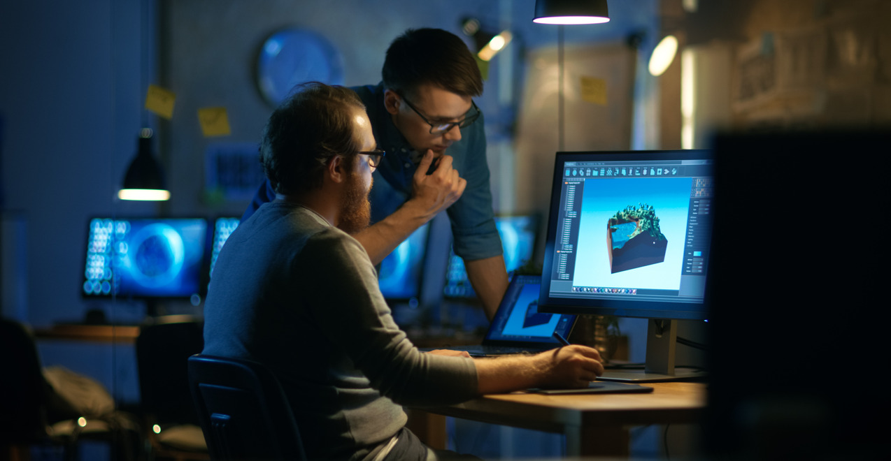 Developers collaborating on a mobile product